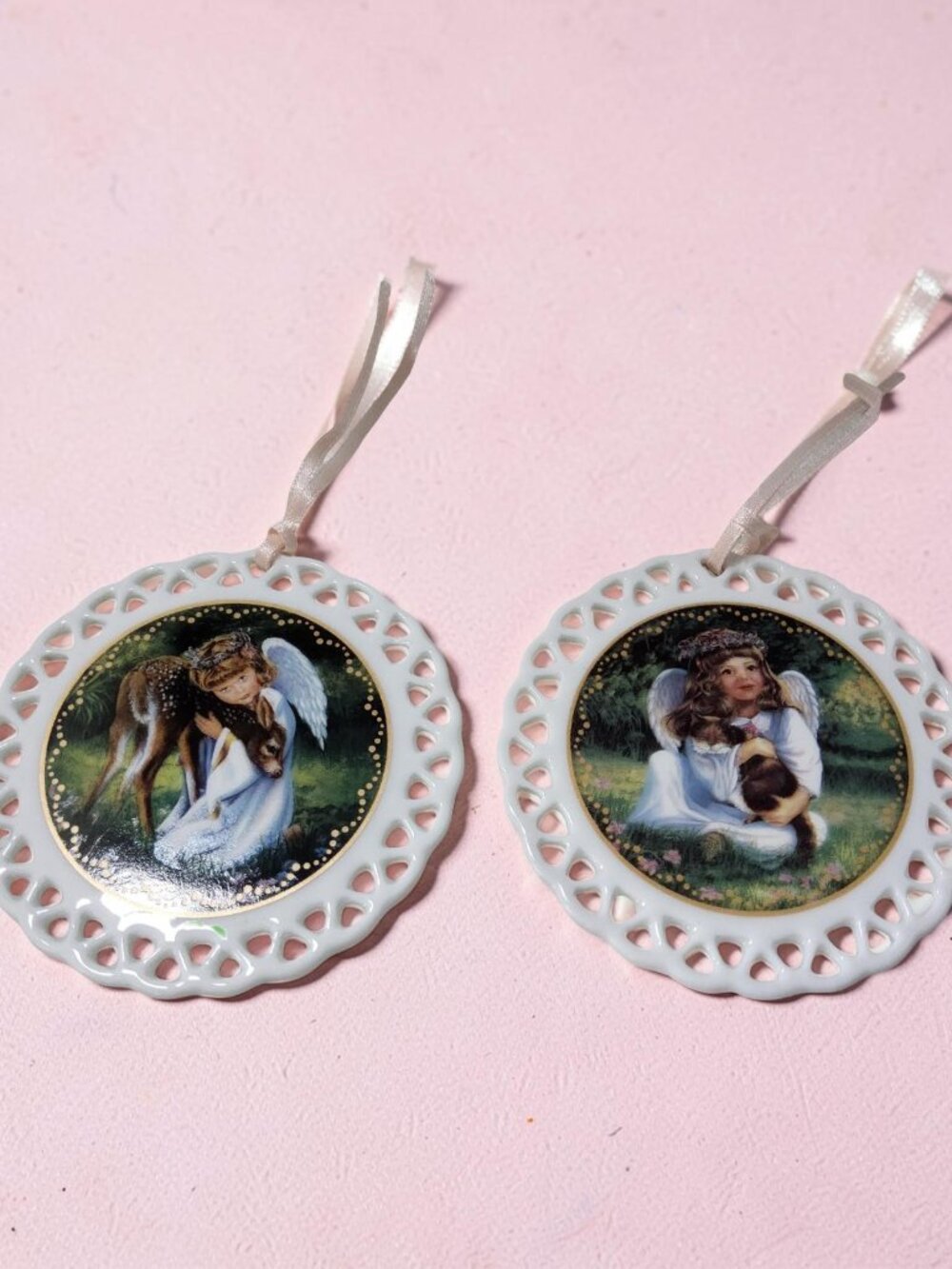1997 Bradfords Exchange Porcelain Heavens Little Sweethearts,Angels Devotion,Ang